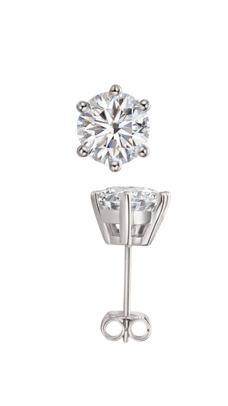 Gem stud earrings on a white background