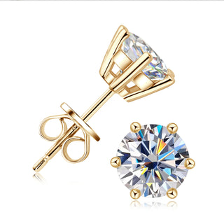 Aurora Moissanite Studs 1 Carat - 18K Gold