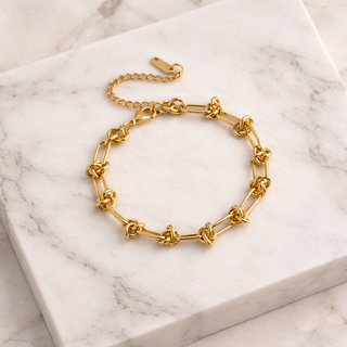 Hailey Knot Chain Bracelet - 18K Gold