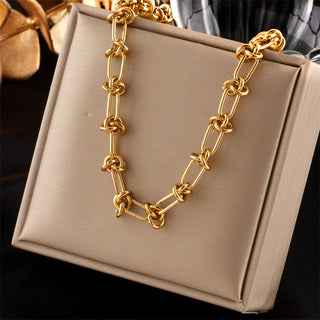 Hailey Knot Chain Necklace - 18K Gold
