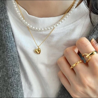 Ruby Heart Necklace - 18K Gold