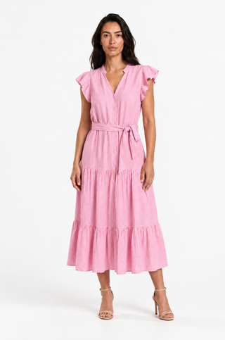 WS: Valencia Pink Midi Tiered Dress